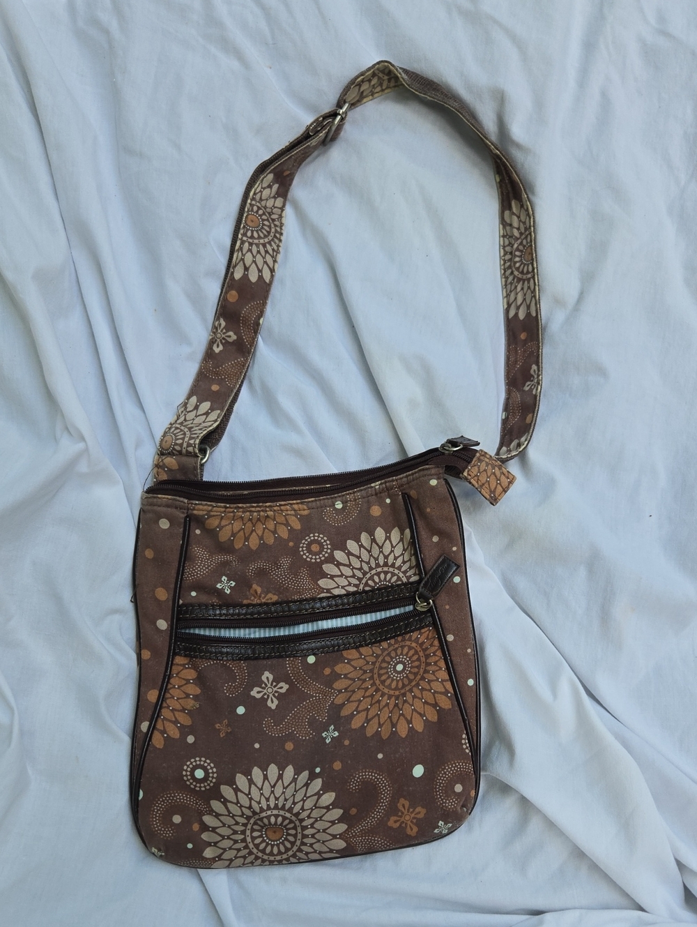 thirty-one Brown Floral Crossbody Bag